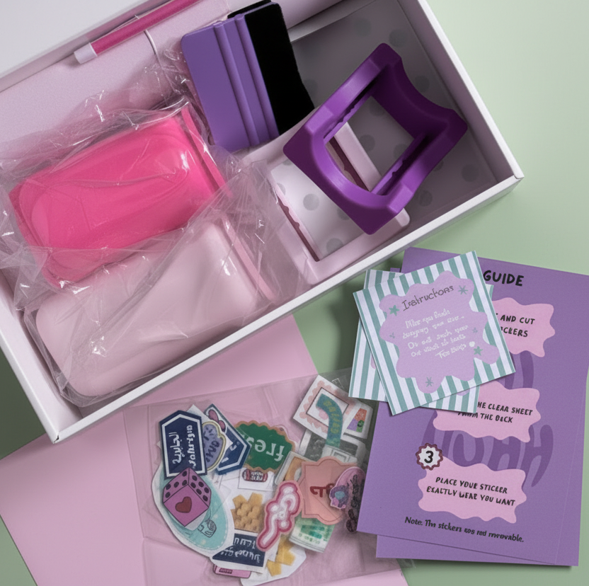 Trio sticker bottle designing kit