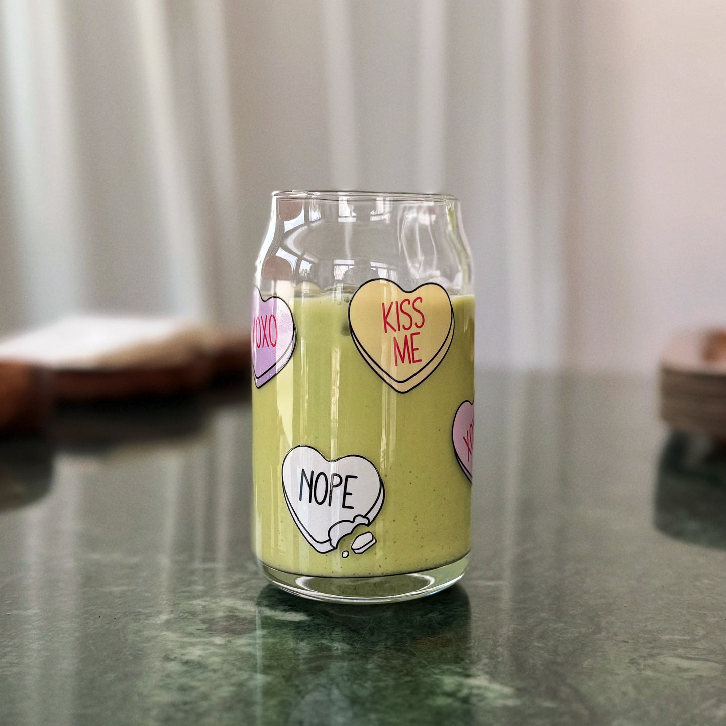 Hearts glass cup