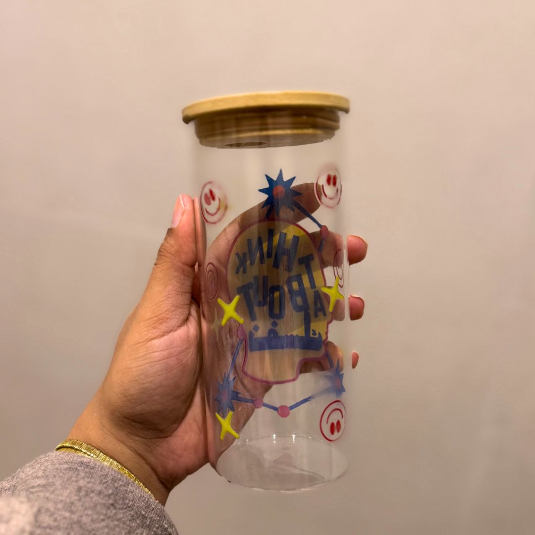 "Think about yourself" Glass mug