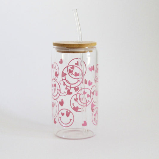 Smily love glass cup