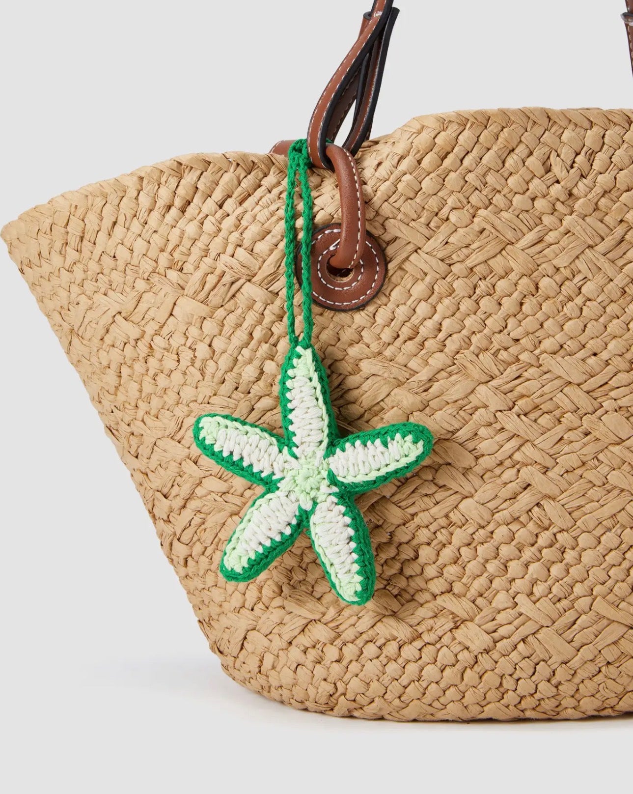 Green flower bag charm