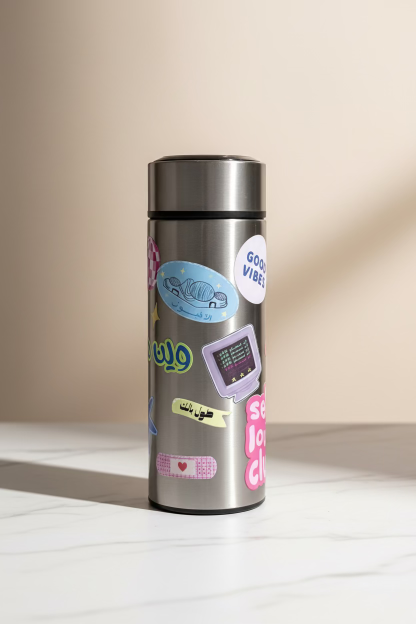 Messy style tea bottle
