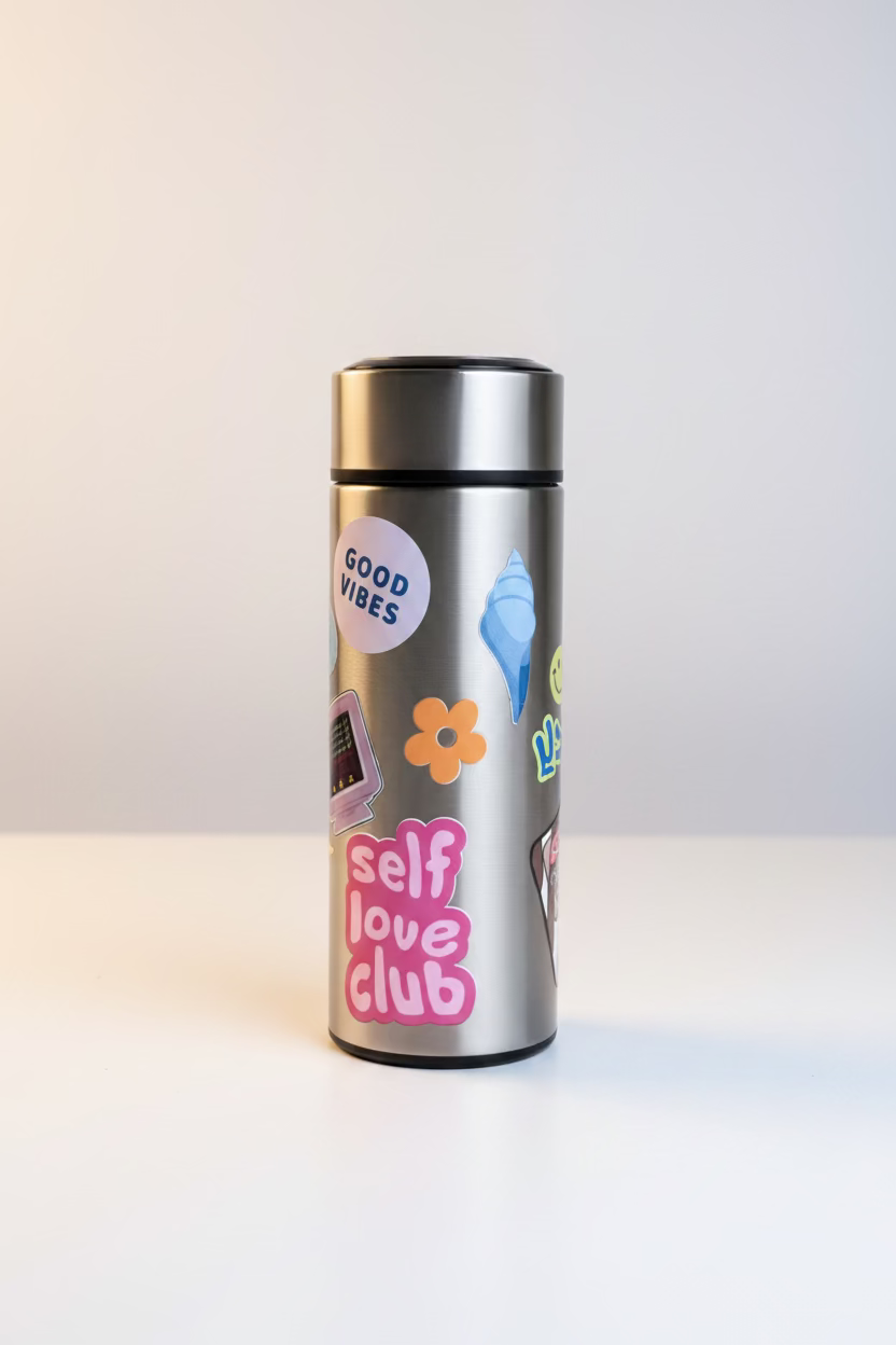 Messy style tea bottle