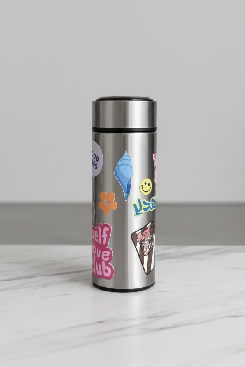 Messy style tea bottle