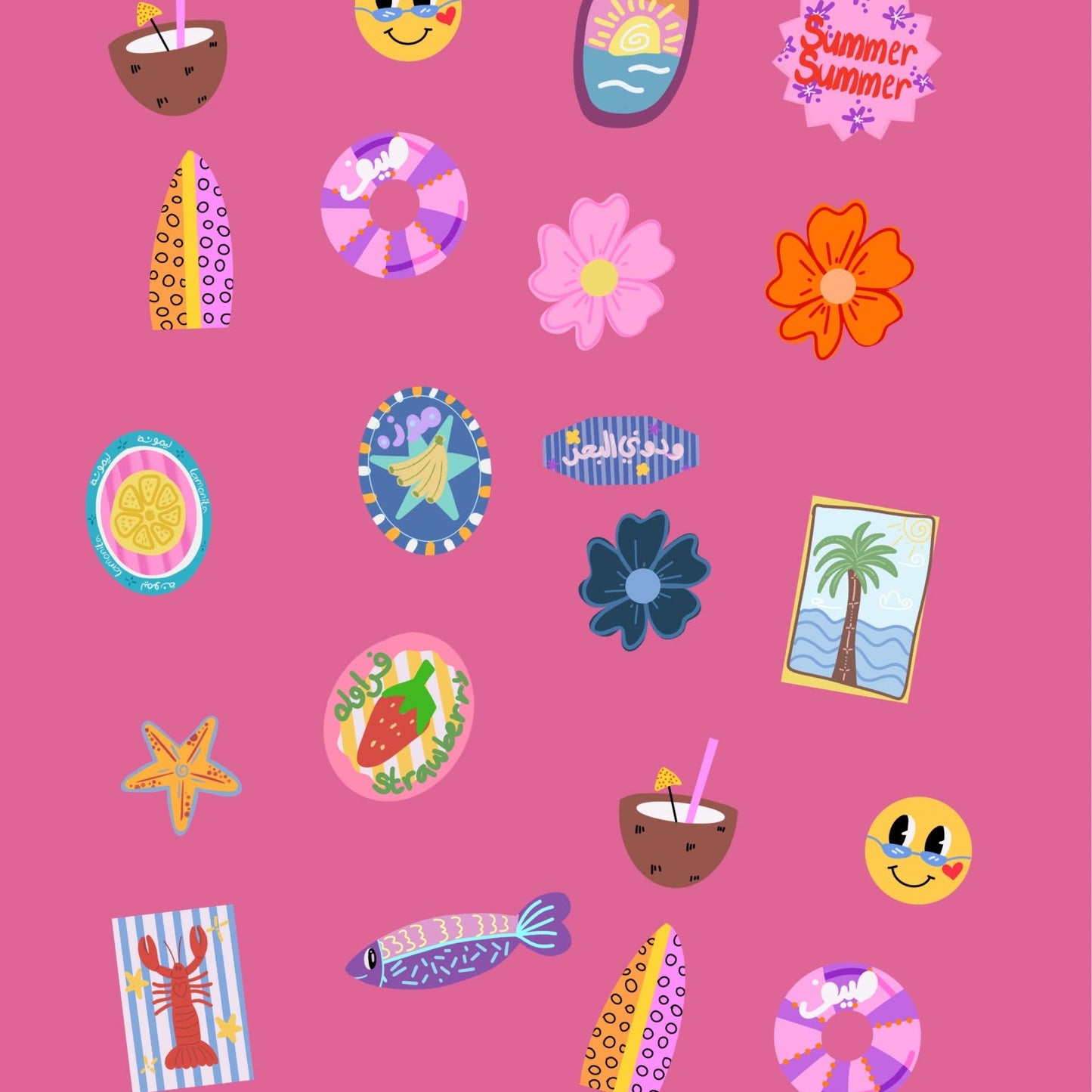 Summer stickers pack