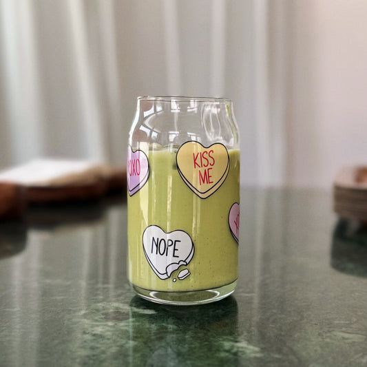 Hearts glass cup